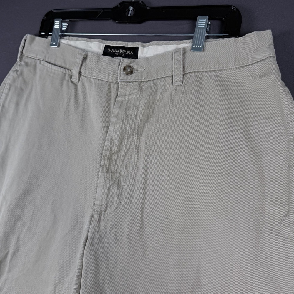 Banana Republic Chinos Men's Beige Cotton Pants 36" Waist Regular Straight Fit